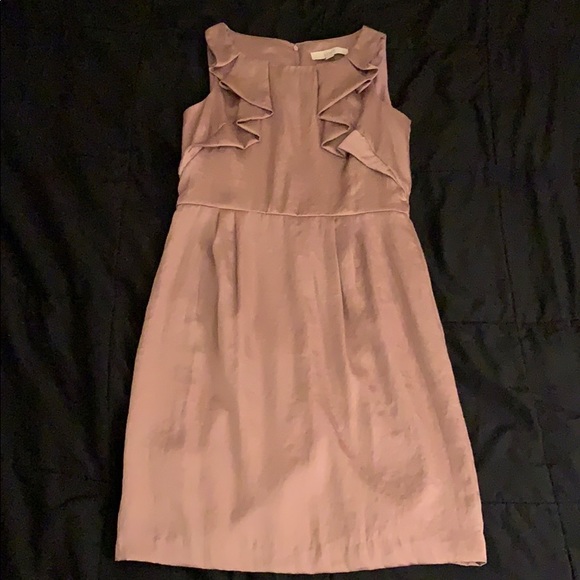 LOFT Mauve Ruffle Dress - Picture 3 of 5